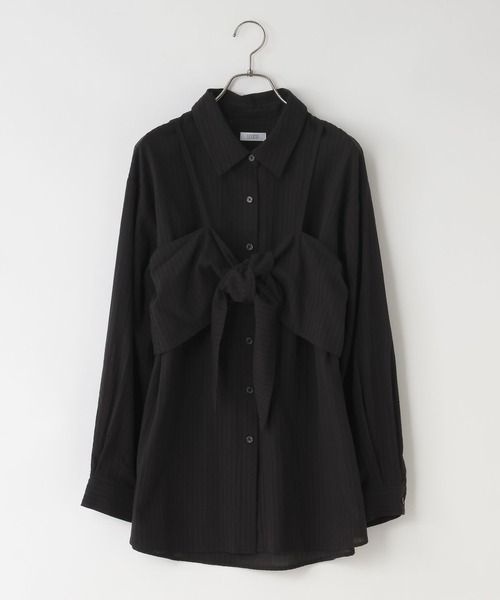 LOWRYS FARM（ローリーズファーム）の「２Ｐレイヤードシャツ　1049064（シャツ/ブラウス・レディース・ブラック/オフホワイト/ライトグリーン・FREE）」の4枚目の写真