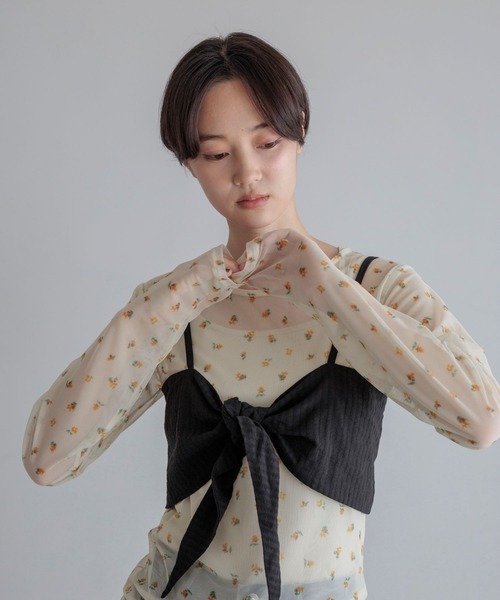 LOWRYS FARM（ローリーズファーム）の「２Ｐレイヤードシャツ　1049064（シャツ/ブラウス・レディース・ブラック/オフホワイト/ライトグリーン・FREE）」の22枚目の写真