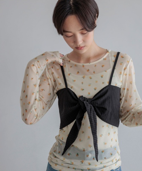 LOWRYS FARM（ローリーズファーム）の「２Ｐレイヤードシャツ　1049064（シャツ/ブラウス・レディース・ブラック/オフホワイト/ライトグリーン・FREE）」の21枚目の写真