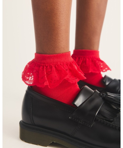 Dr. Martens(ドクターマーチン)の「Dr. Martens/ドクターマーチン フリルソックス AD097600(ソックス/靴下・メンズ・レッド・M/S)」の4枚目の写真