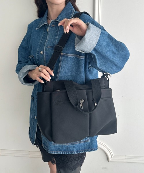 MYMOOD.(マイムード)の「9ポケットハンドバッグショルダーバッグ2WAY仕様マザーズバッグ(マザーズバッグ・レディース・ブラック/グレー/アイボリー・FREE)」の8枚目の写真