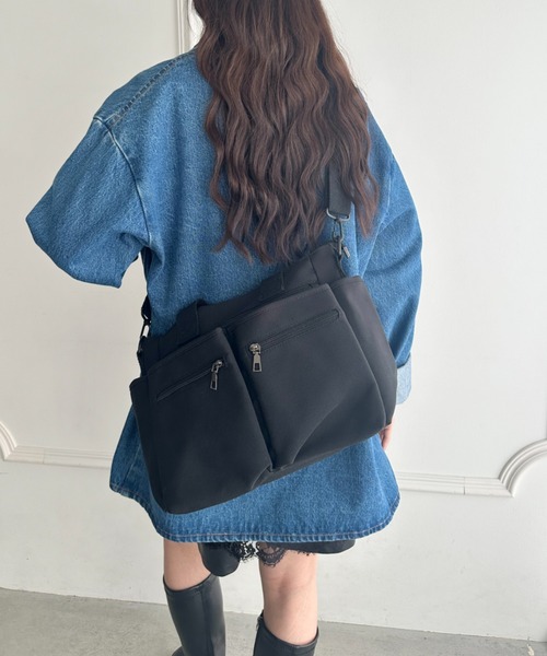 MYMOOD.(マイムード)の「9ポケットハンドバッグショルダーバッグ2WAY仕様マザーズバッグ(マザーズバッグ・レディース・ブラック/グレー/アイボリー・FREE)」の17枚目の写真