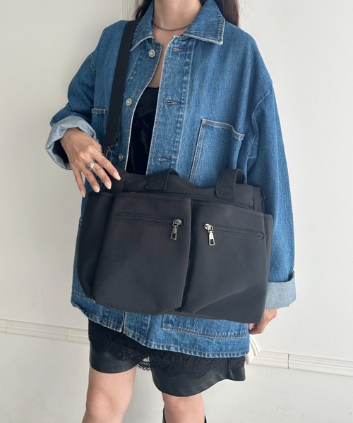 MYMOOD.(マイムード)の「9ポケットハンドバッグショルダーバッグ2WAY仕様マザーズバッグ(マザーズバッグ・レディース・ブラック/グレー/アイボリー・FREE)」の13枚目の写真