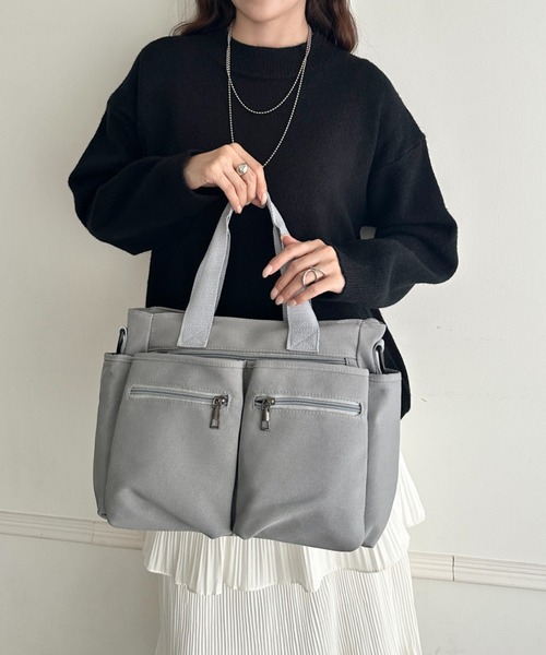 MYMOOD.(マイムード)の「9ポケットハンドバッグショルダーバッグ2WAY仕様マザーズバッグ(マザーズバッグ・レディース・ブラック/グレー/アイボリー・FREE)」の21枚目の写真