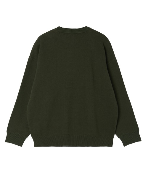 X-girl(エックスガール)の「WORLD LOGO JACQUARD KNIT TOP(ニット/セーター・レディース・アッシュ/ブラック/オリーブ・ONE SIZE)」の11枚目の写真