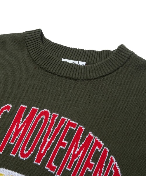 X-girl(エックスガール)の「WORLD LOGO JACQUARD KNIT TOP(ニット/セーター・レディース・アッシュ/ブラック/オリーブ・ONE SIZE)」の12枚目の写真