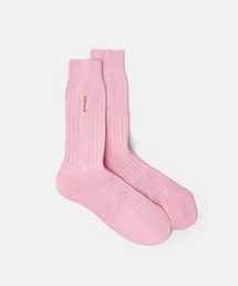 VERSACE（ヴェルサーチ）の「刺繍入り コットン リブ編み ソックス（ソックス/靴下）」