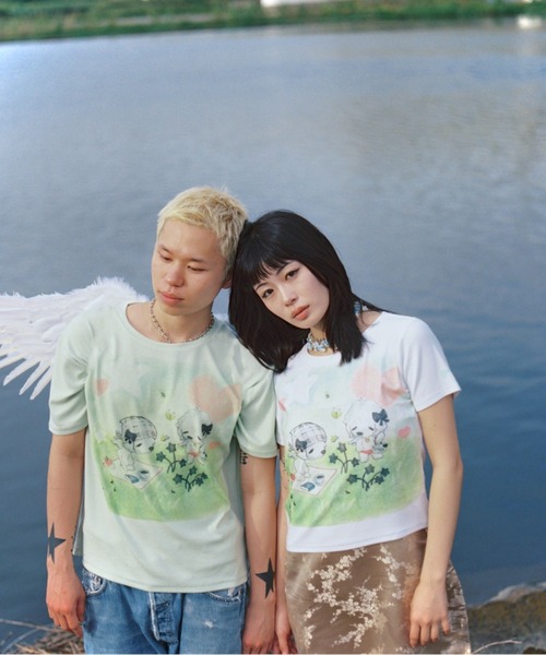 twins(nemne store)(ツインズ)の「Picnic tee(Tシャツ/カットソー・レディース・ミント/White・MEDIUM/SMALL)」の9枚目の写真