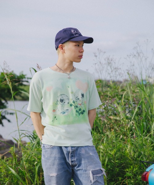 twins(nemne store)(ツインズ)の「Picnic tee(Tシャツ/カットソー・レディース・ミント/White・MEDIUM/SMALL)」の6枚目の写真