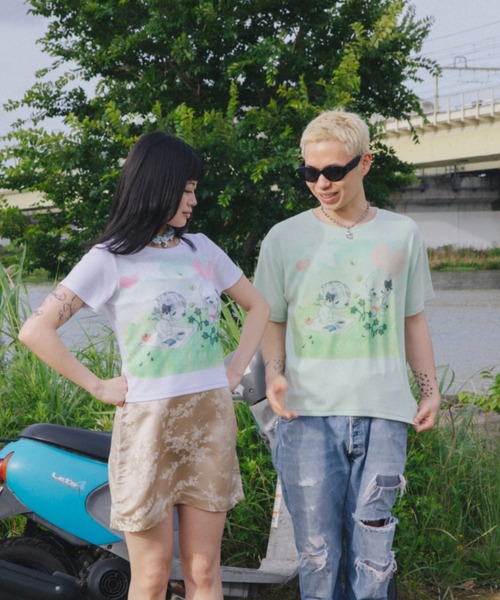 twins(nemne store)(ツインズ)の「Picnic tee(Tシャツ/カットソー・レディース・ミント/White・MEDIUM/SMALL)」の10枚目の写真