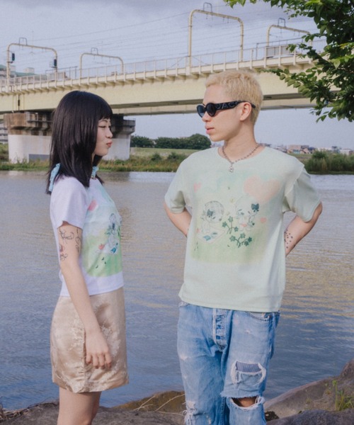 twins(nemne store)(ツインズ)の「Picnic tee(Tシャツ/カットソー・レディース・ミント/White・MEDIUM/SMALL)」の11枚目の写真