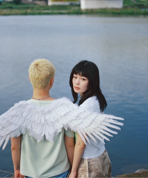twins(nemne store)(ツインズ)の「Picnic tee(Tシャツ/カットソー・レディース・ミント/White・MEDIUM/SMALL)」の4枚目の写真