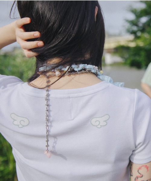 twins(nemne store)(ツインズ)の「Picnic tee(Tシャツ/カットソー・レディース・ミント/White・MEDIUM/SMALL)」の8枚目の写真