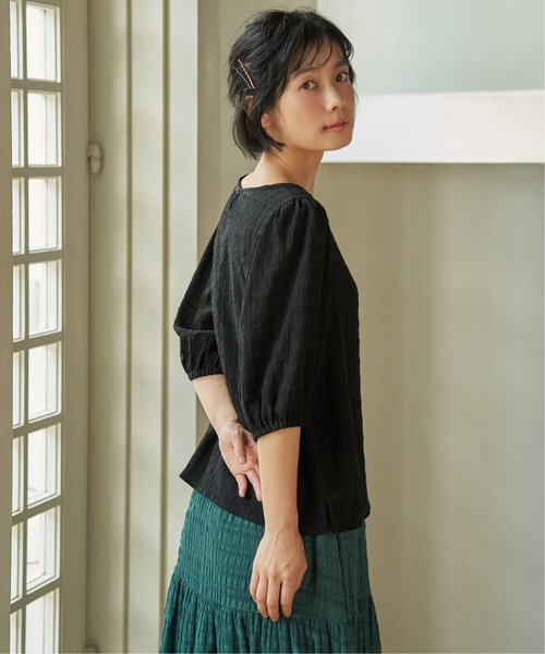 LBC(エルビーシー)の「【セットアップ対応】楊柳Tブラウス(シャツ/ブラウス・レディース・ブラウン/ブラック/グリーン・M/L)」の9枚目の写真