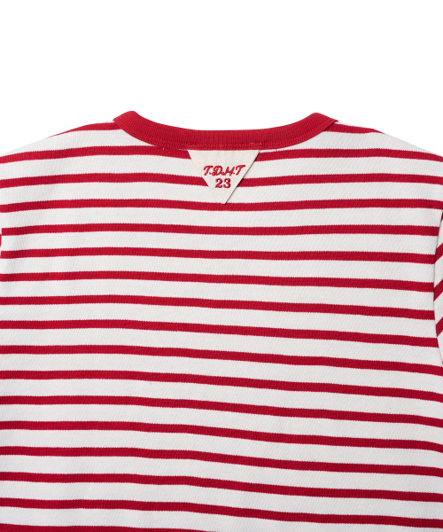 TTUDEMENT(トュードメント)の「50s EMBROIDERED STRIPED SLIM FIT T-SHIRT_RED(Tシャツ/カットソー・レディース・その他・SMALL/MEDIUM)」の5枚目の写真