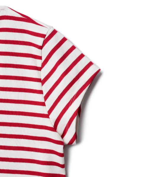 TTUDEMENT(トュードメント)の「50s EMBROIDERED STRIPED SLIM FIT T-SHIRT_RED(Tシャツ/カットソー・レディース・その他・SMALL/MEDIUM)」の6枚目の写真