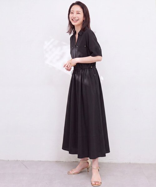 natural couture(ナチュラルクチュール)の「お上品ドロストスキッパーワンピース(ワンピース・レディース・ベージュ/ブラック/ブラウン・FREE)」の6枚目の写真