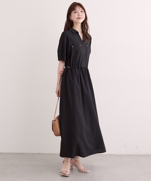 natural couture(ナチュラルクチュール)の「お上品ドロストスキッパーワンピース(ワンピース・レディース・ベージュ/ブラック/ブラウン・FREE)」の11枚目の写真