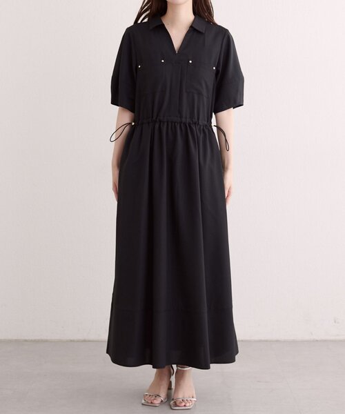 natural couture(ナチュラルクチュール)の「お上品ドロストスキッパーワンピース(ワンピース・レディース・ベージュ/ブラック/ブラウン・FREE)」の12枚目の写真