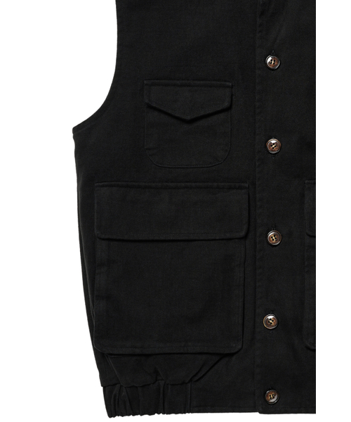 DEINET（ダイニット）の「DEINET MULTI POCKET COTTON VEST IN BLACK（ベスト・レディース・その他・FREE）」の4枚目の写真