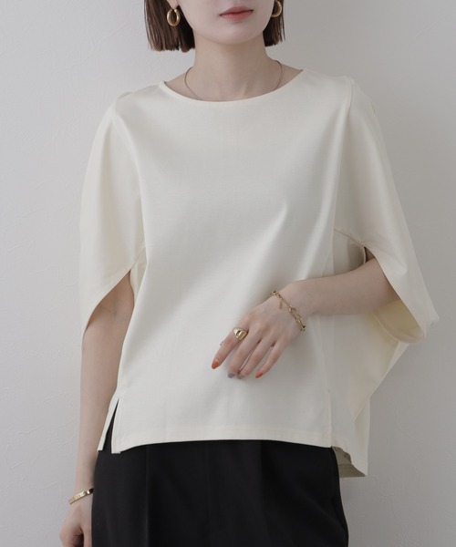 OMNES（オムネス）の「BEAUTIFUL FRIDAY コクーンプルオーバー 半端袖（Tシャツ/カットソー・レディース・ホワイト・L）」の8枚目の写真