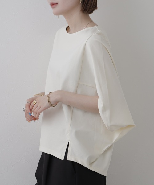 OMNES（オムネス）の「BEAUTIFUL FRIDAY コクーンプルオーバー 半端袖（Tシャツ/カットソー・レディース・ホワイト・L）」の9枚目の写真