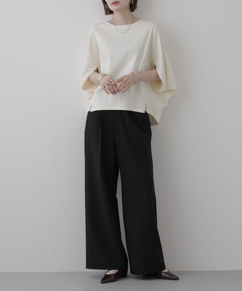 OMNES（オムネス）の「BEAUTIFUL FRIDAY コクーンプルオーバー 半端袖（Tシャツ/カットソー・レディース・ホワイト・L）」の6枚目の写真