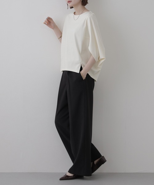 OMNES（オムネス）の「BEAUTIFUL FRIDAY コクーンプルオーバー 半端袖（Tシャツ/カットソー・レディース・ホワイト・L）」の7枚目の写真