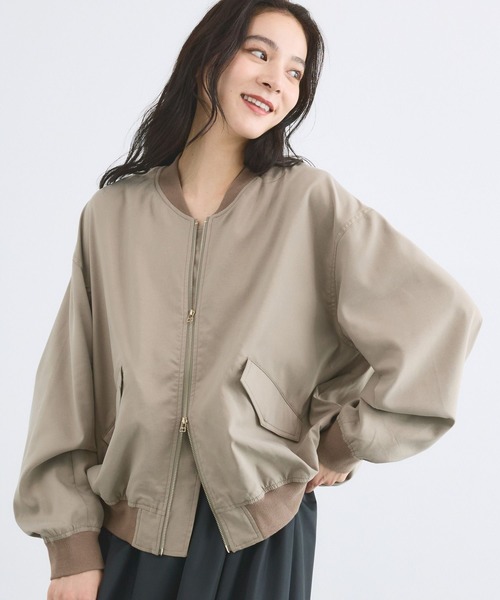 BARNYARDSTORM(バンヤードストーム)の「BARNYARDSTORM / フィブリルZIPブルゾン / ハンドウォッシャブル【JAPAN FABRIC】(ブルゾン・レディース・ブラック/カーキ・FREE)」の2枚目の写真