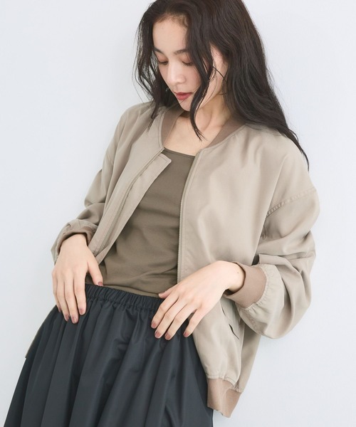 BARNYARDSTORM(バンヤードストーム)の「BARNYARDSTORM / フィブリルZIPブルゾン / ハンドウォッシャブル【JAPAN FABRIC】(ブルゾン・レディース・ブラック/カーキ・FREE)」の7枚目の写真