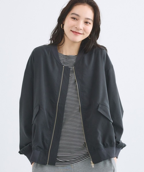 BARNYARDSTORM(バンヤードストーム)の「BARNYARDSTORM / フィブリルZIPブルゾン / ハンドウォッシャブル【JAPAN FABRIC】(ブルゾン・レディース・ブラック/カーキ・FREE)」の13枚目の写真