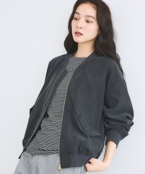 BARNYARDSTORM(バンヤードストーム)の「BARNYARDSTORM / フィブリルZIPブルゾン / ハンドウォッシャブル【JAPAN FABRIC】(ブルゾン・レディース・ブラック/カーキ・FREE)」の15枚目の写真
