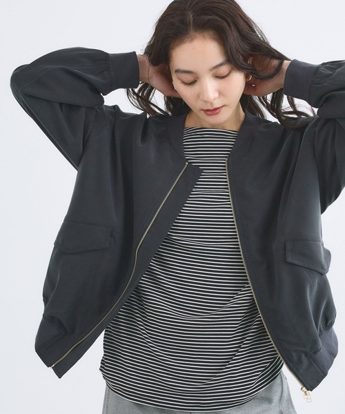 BARNYARDSTORM(バンヤードストーム)の「BARNYARDSTORM / フィブリルZIPブルゾン / ハンドウォッシャブル【JAPAN FABRIC】(ブルゾン・レディース・ブラック/カーキ・FREE)」の16枚目の写真