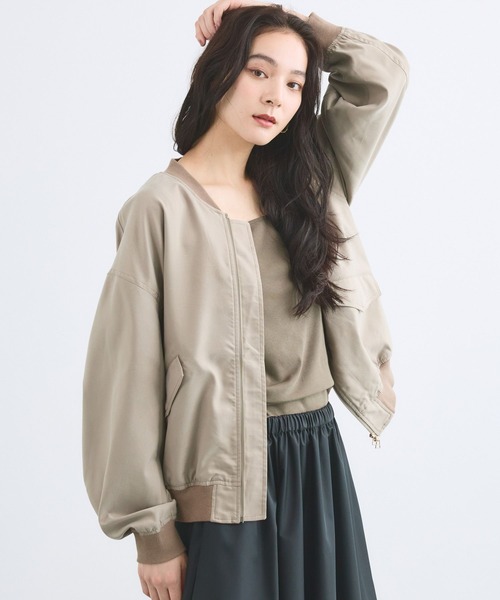 BARNYARDSTORM(バンヤードストーム)の「BARNYARDSTORM / フィブリルZIPブルゾン / ハンドウォッシャブル【JAPAN FABRIC】(ブルゾン・レディース・ブラック/カーキ・FREE)」の8枚目の写真