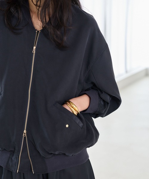 BARNYARDSTORM(バンヤードストーム)の「BARNYARDSTORM / フィブリルZIPブルゾン / ハンドウォッシャブル【JAPAN FABRIC】(ブルゾン・レディース・ブラック/カーキ・FREE)」の5枚目の写真