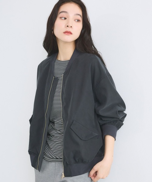 BARNYARDSTORM(バンヤードストーム)の「BARNYARDSTORM / フィブリルZIPブルゾン / ハンドウォッシャブル【JAPAN FABRIC】(ブルゾン・レディース・ブラック/カーキ・FREE)」の14枚目の写真