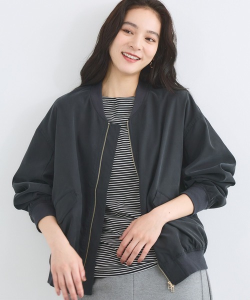 BARNYARDSTORM(バンヤードストーム)の「BARNYARDSTORM / フィブリルZIPブルゾン / ハンドウォッシャブル【JAPAN FABRIC】(ブルゾン・レディース・ブラック/カーキ・FREE)」の15枚目の写真