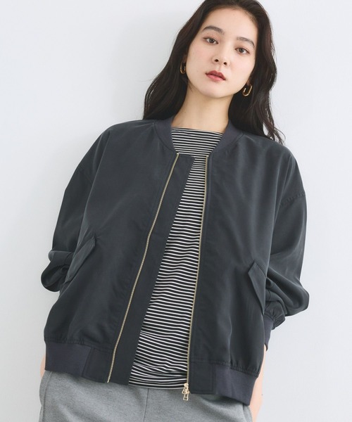 BARNYARDSTORM(バンヤードストーム)の「BARNYARDSTORM / フィブリルZIPブルゾン / ハンドウォッシャブル【JAPAN FABRIC】(ブルゾン・レディース・ブラック/カーキ・FREE)」の16枚目の写真