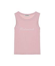 LETTERING SLEEVELESS TOP_PINK