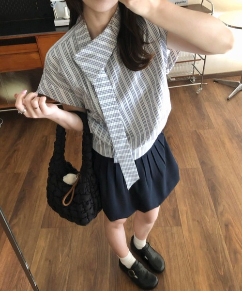 FLINEA（フリネア）の「ストライプ柄ブラウス（シャツ/ブラウス・レディース・グレー・FREE）」の5枚目の写真