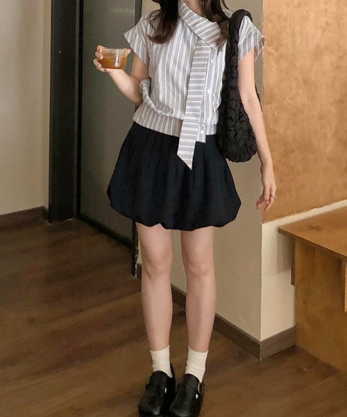 FLINEA（フリネア）の「ストライプ柄ブラウス（シャツ/ブラウス・レディース・グレー・FREE）」の3枚目の写真