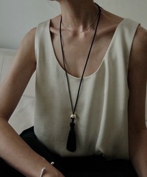 Lynn. | cow leather & tassel necklace(ネックレス)