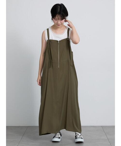 Samansa Mos2(サマンサ モスモス)の「ランダムリブチュール付きタンクトップ(Tシャツ/カットソー・レディース・チャコールグレー/オフホワイト/キャメル・F)」の7枚目の写真