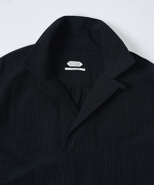 EDIFICE(エディフィス)の「Chambray Gauze プルオーバー シャツ(シャツ/ブラウス・メンズ・ブラック系その他/ブラック/ライトグレー/ホワイト系その他・MEDIUM/LARGE)」の3枚目の写真