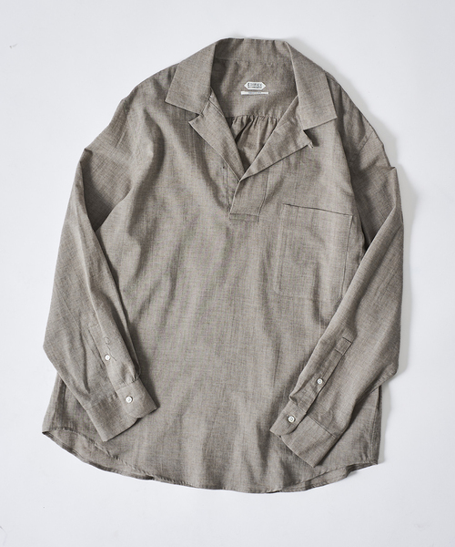 EDIFICE(エディフィス)の「Chambray Gauze プルオーバー シャツ(シャツ/ブラウス・メンズ・ブラック系その他/ブラック/ライトグレー/ホワイト系その他・MEDIUM/LARGE)」の4枚目の写真