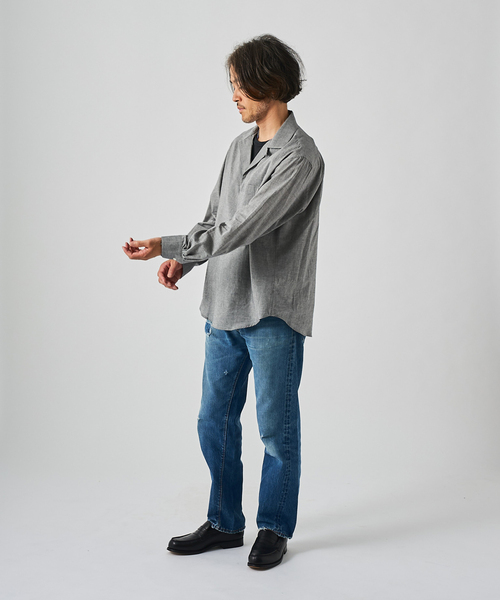 EDIFICE(エディフィス)の「Chambray Gauze プルオーバー シャツ(シャツ/ブラウス・メンズ・ブラック系その他/ブラック/ライトグレー/ホワイト系その他・MEDIUM/LARGE)」の5枚目の写真
