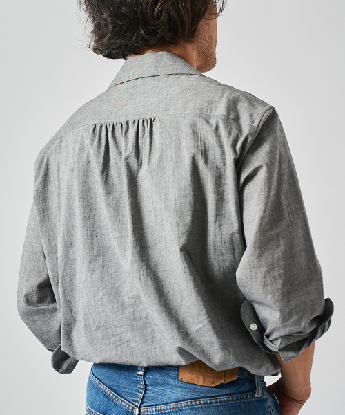 EDIFICE(エディフィス)の「Chambray Gauze プルオーバー シャツ(シャツ/ブラウス・メンズ・ブラック系その他/ブラック/ライトグレー/ホワイト系その他・MEDIUM/LARGE)」の9枚目の写真