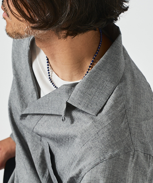 EDIFICE(エディフィス)の「Chambray Gauze プルオーバー シャツ(シャツ/ブラウス・メンズ・ブラック系その他/ブラック/ライトグレー/ホワイト系その他・MEDIUM/LARGE)」の13枚目の写真