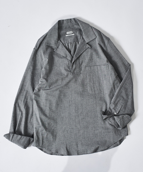 EDIFICE(エディフィス)の「Chambray Gauze プルオーバー シャツ(シャツ/ブラウス・メンズ・ブラック系その他/ブラック/ライトグレー/ホワイト系その他・MEDIUM/LARGE)」の14枚目の写真