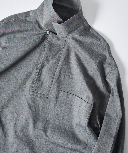 EDIFICE(エディフィス)の「Chambray Gauze プルオーバー シャツ(シャツ/ブラウス・メンズ・ブラック系その他/ブラック/ライトグレー/ホワイト系その他・MEDIUM/LARGE)」の17枚目の写真